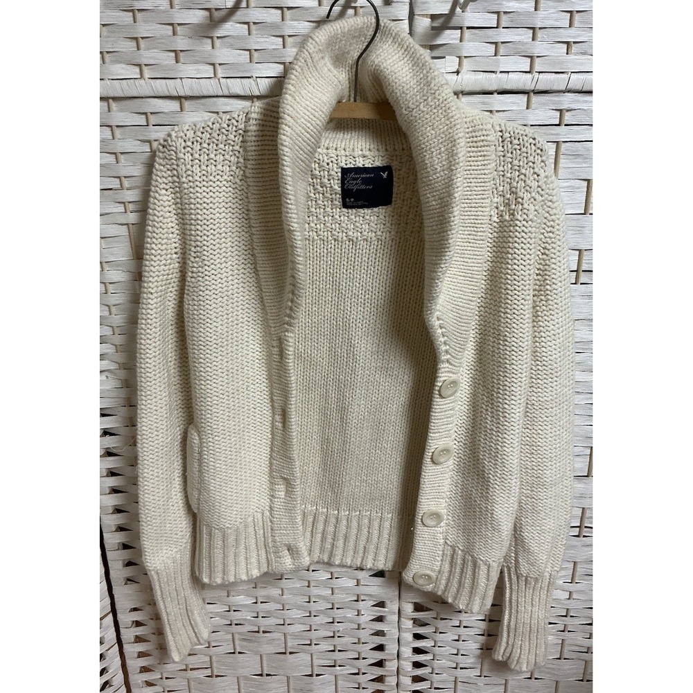 American Eagle Outfitters S/P Cardigan Chunky Knit Casual Shawl Collar Preppy